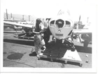 3 vintage photos shirtless men mechanics working on airplane coca cola sign back