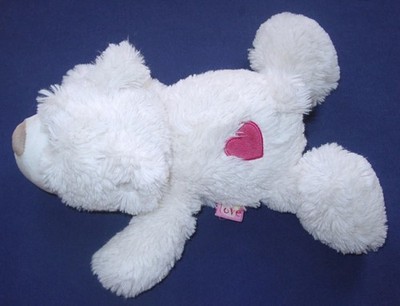 NICI Teddy Bär weiß rosa Herz liegend ca 35 cm Love