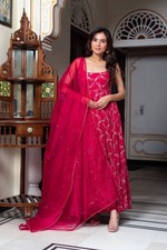 Latest Designer Faux Georgette Anarkali Suit With Dupatta For Women Wear