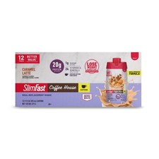 meal replacement shakes, coffee caramel latte flavor, 11 ounces, 12-pack