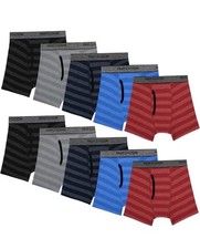 Fruit of the Loom Boys' Boxer Briefs, Regular Leg, Qty 10, Size L   No Tags