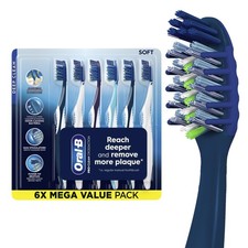 Oral-B Pro Clean Cross Action Toothbrushes, 6 Count Pack of 1 , Multicolor
