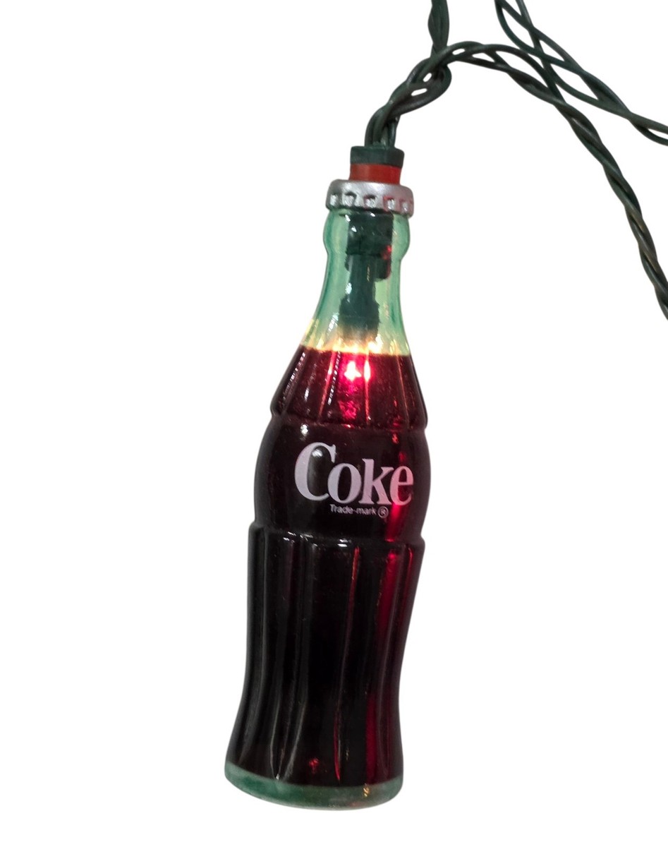 Vintage Coca-Cola Christmas String Light Set 10 Coke Bottles