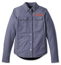 New Harley-Davidson Women's Operative Shirt Jacket in Peacoat Blue Denim-M