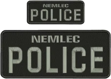 NEMLEC POLICE EMB PATCH 4X10 AND 2X5  hook on back/BLACK/GRAY