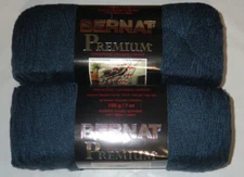 Lot of 2 Skeins, Bernat Premium Yarn, Acrylic, 7 oz, 360 yds, Blue Jeans