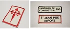Camino Road Signs Cross Embroidered Iron-On Patch Camino de Santiago Travel