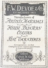 F.W.DEVOE&CO Artist & House Painter Materials 1892 Victorian Typography Print Ad