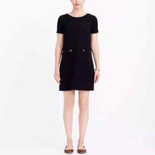 J Crew black relaxed knit Pocket dress sz 4
