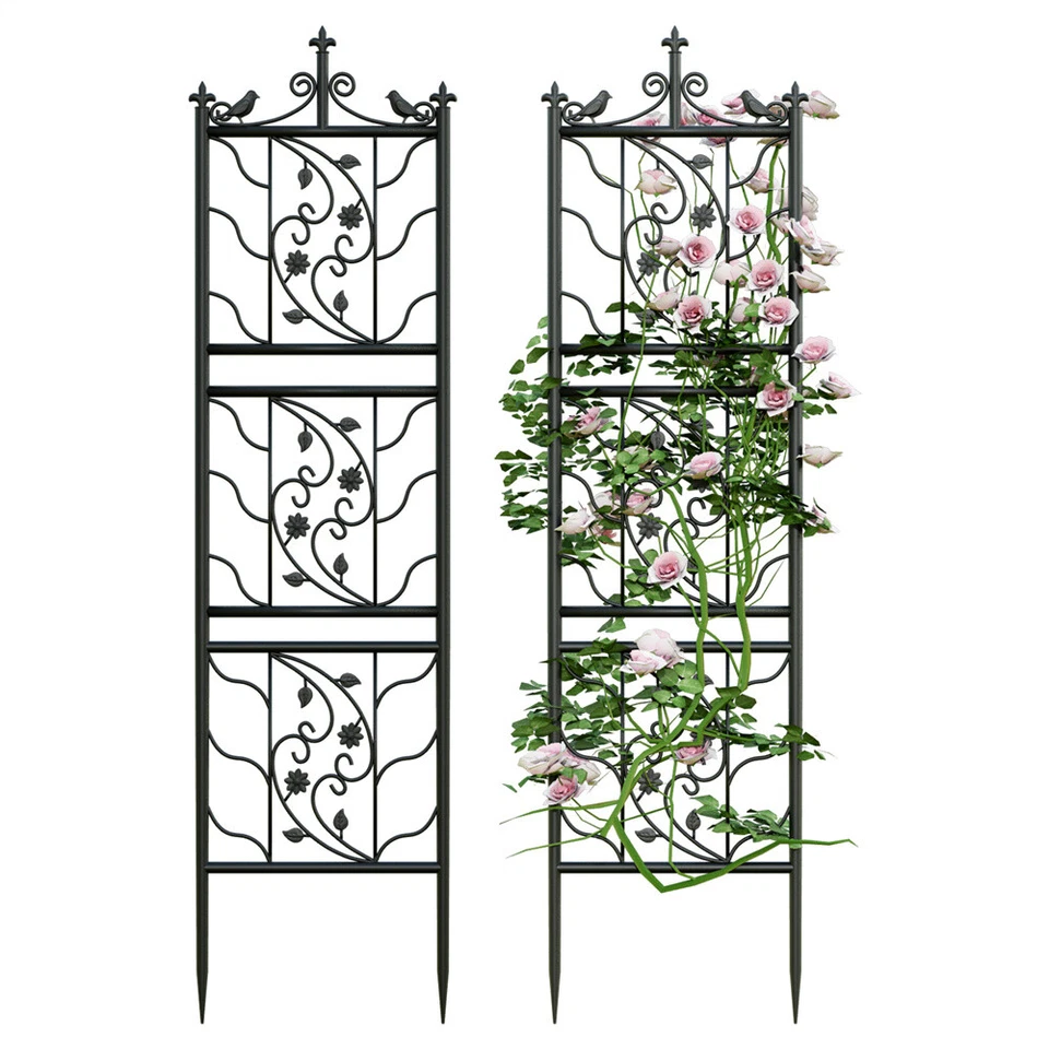 2x Heavy Duty Metal Garden Trellis Fence Plant Climbing Aid Lattice Outdoor Yard - Image 4 of 4
