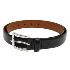 Polo Ralph Lauren Leather Dress Belt with Buckle - Black with Logo