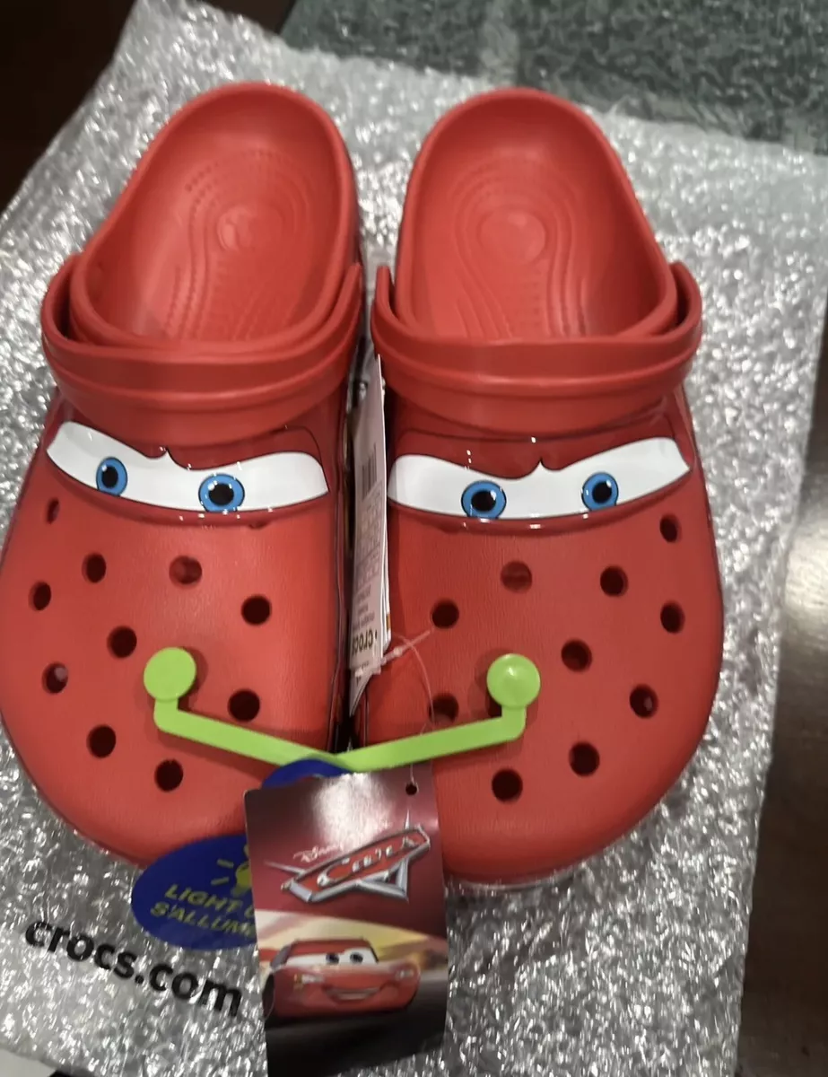 Authentic Lightning McQueen Light Up Crocs Adult 13M *1ST RELEASE