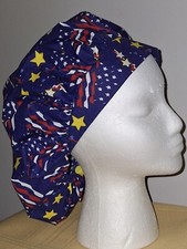 Patriotic Bouffant Medical Scrub Surgery Hat ONE SIZE  L