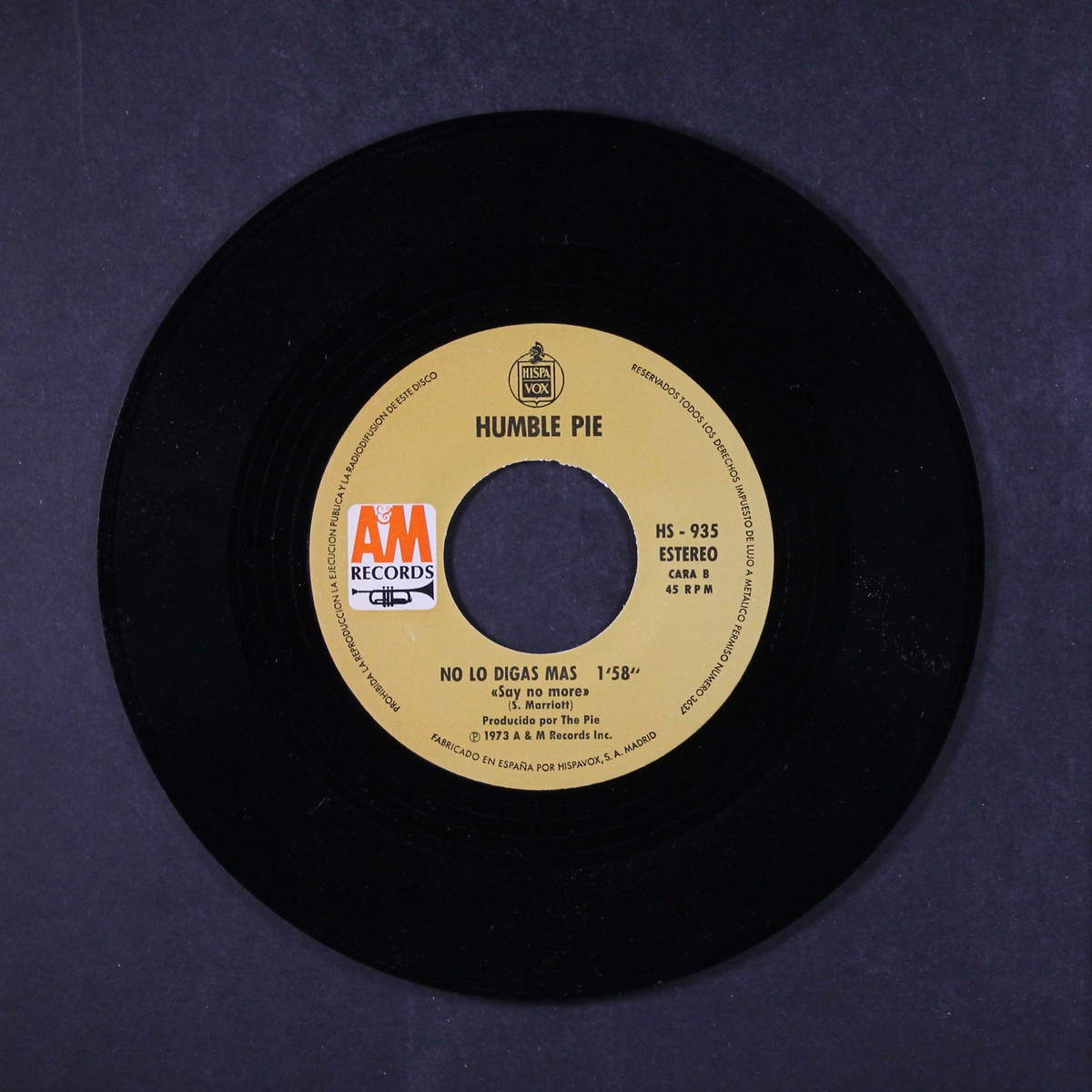7” Humble Pie Black Coffee / Say No More AM181 A&M /00080 HUMBLE PIE: black coffee / say no more A&M 7