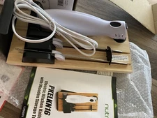 NutriChef Electric Kitchen Knife w/ Wooden Storage Tray Open Box/af