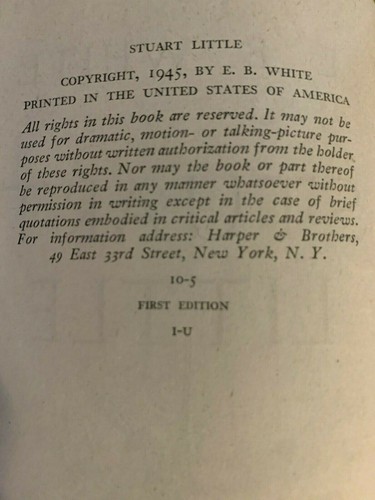 E B White / Stuart Little First Edition - Imagen 4 de 5