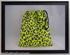 Gymnastics Leotard Grip Bags / Lime Green Cheetah Gymnasts Birthday Goody Bag