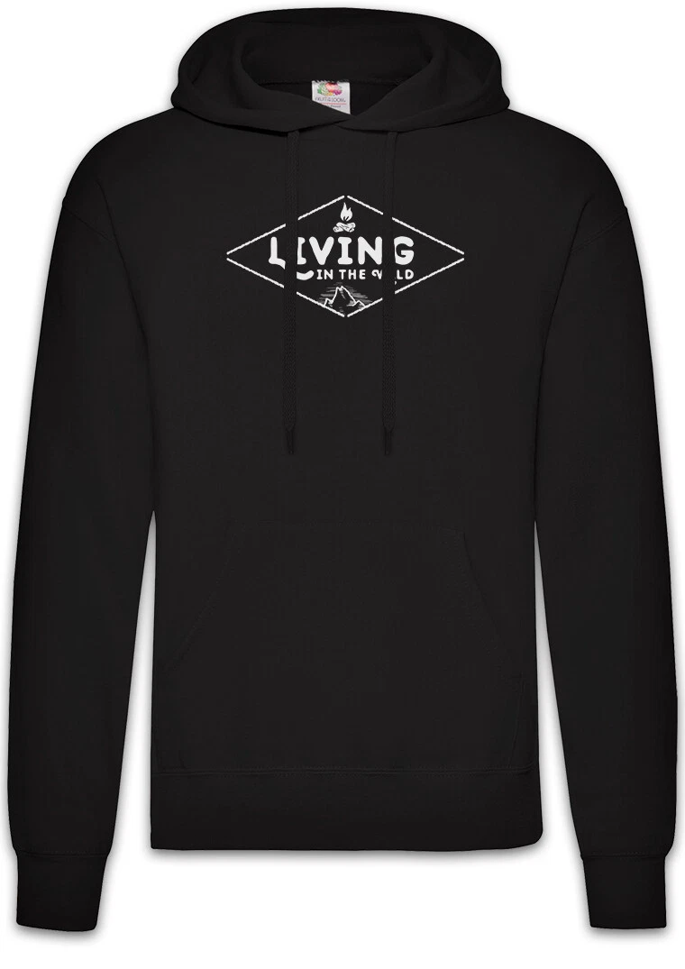Living In The Wild Hoodie Pullover Bonfire Environmental Protection Camping
