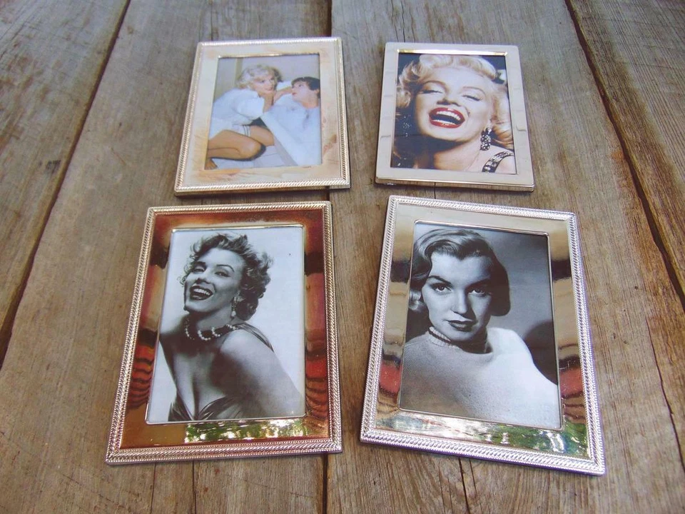 Picture Frames LOT of 4 Silver Shiny Chrome Modern Design Marilyn Monroe Pics IA - Image 2 of 4