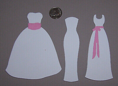 Scrapbook /& Card Making 6 Wedding Dresses Premade PAPER Die Cuts