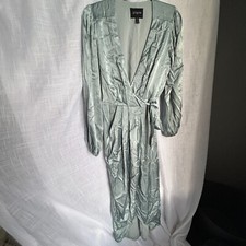 Pilgrim Women's Wrap Dress 8 Metallic Blue Shiny Party Evening Style