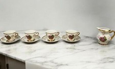 Fine JapanTea Cup Set Courting Couple Transferware 1930s China Small Set of 4