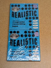 REALISTIC MAGNETIC RECORDING TAPE 1200ft ACETATE SPLICE FREE 2HR VINTAGE NEW 2PK