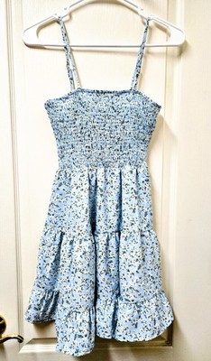 Shein Girl's Floral Pleated Adj Straps Summer Dress~ Size Unknow~ 25L X 11W