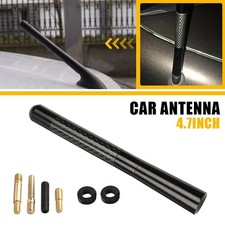 4.7in Auto Aluminum Alloy Carbon Fiber Fm Am Radio Car Aerial Antenna Black Usa