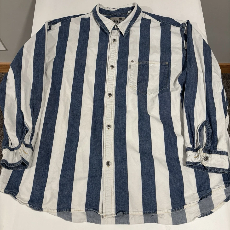 Camisa Western Levi’s Silver Tab US Hombre Grande XL Abotonada Rayas Gran Tamaño Foto 3 de 4