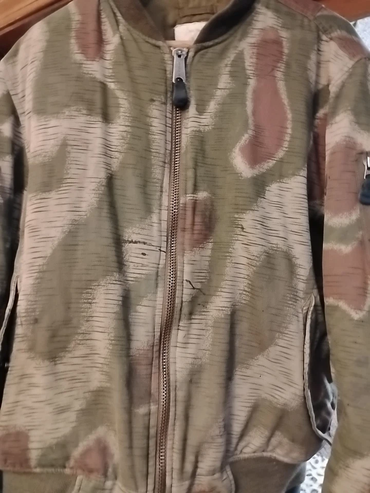 复古男式 1990 年代 Y2K Sturm 德国迷彩飞行轰炸机夹克 90 年代 M 码 Sumpfmuster — 第 2/4 张图片