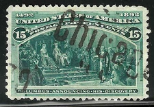Sc #238 VF Chicago Town Cancel 15 Cent Columbian 1893 US 95B54