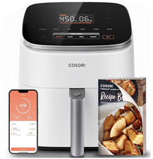 Freidora de aire COSORI TurboBlaze 6Qt blanca aplicación/voz/control remoto con libro de recetas