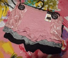 3 NEW PRIMA VALENTINA 844330 I'M SO SOFT RAYON/LACE BOYSHORT PANTIES M
