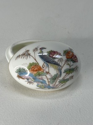 VINTAGE BONE CHINA WEDGWOOD Kutani Kranich Vogel 4464 EIERFORM SCHMUCKKÄSTCHEN