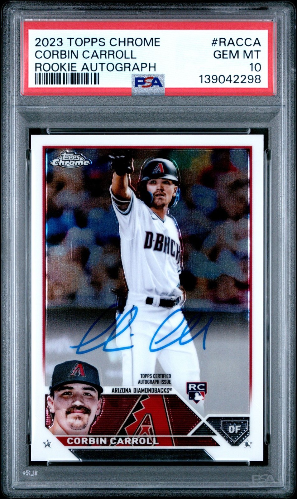 Corbin Carroll 2023 Topps Chrome #RA-CCA Rookie Autographs Price