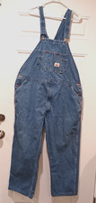 Round House Vintage Blue Denim Bib Overalls Men's 46x27 Carpenter