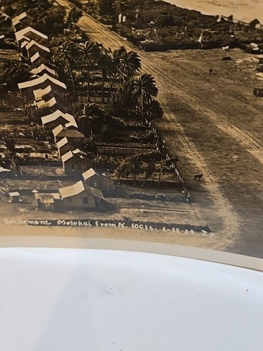 1924 Molokai Hawaii Leper Settlement Vintage Aerial Original Photo #2 ~7x9.5 - Picture 8 of 9