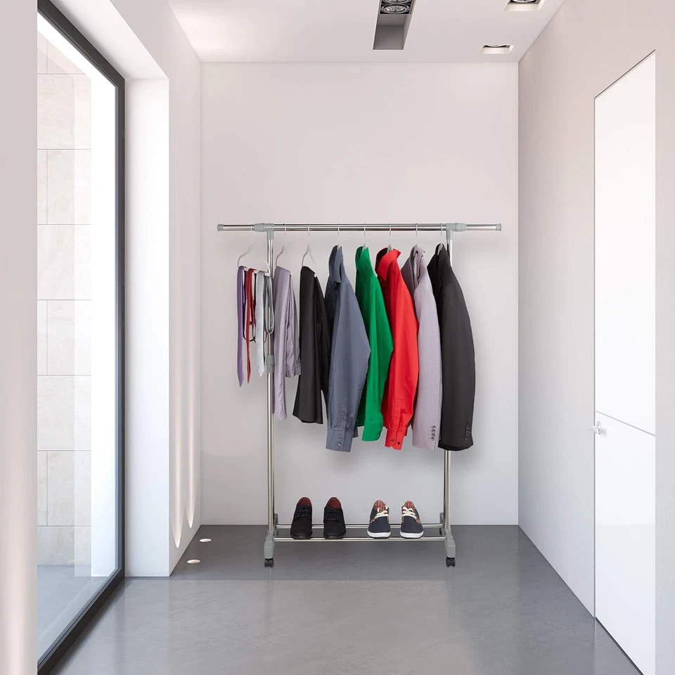 Appendiabiti da terra in metallo Relaxdays, colore argento - Immagine 3 di 4