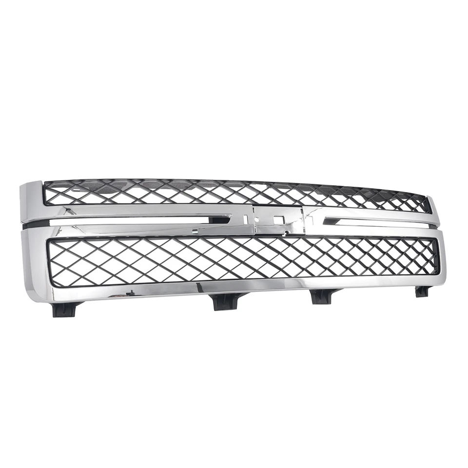 Fit For 2011-2014 Silverado 2500 HD 3500 HD Front Grille Assembly Chrome+Black Foto 4 de 4