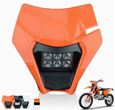 Dirt Bike Headlight,Universal LED Dirtbike Pit Bike Head Light Assembly, Orange