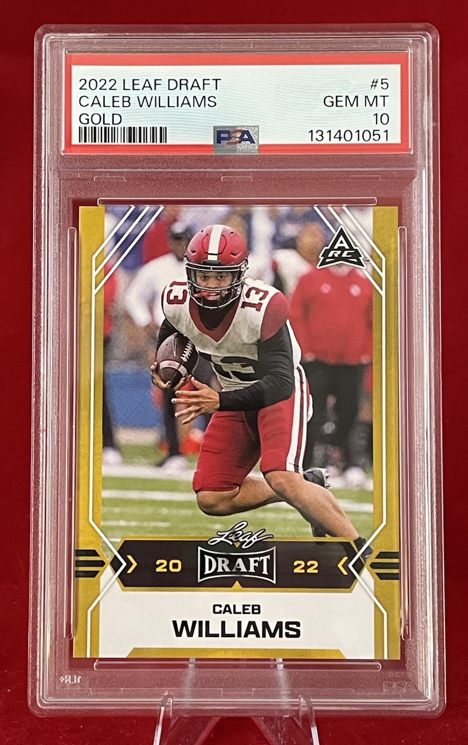 Caleb Williams 2022 Leaf Draft SSP Gold Parallel #5 PSA 10 Gem Mint! POP2 RARE!