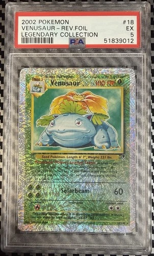 2002 Pokémon Venusaur Reverse Holo Legendary Collection 18/110 Holo PSA 5 EX