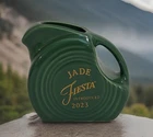 Fiestaware JADE Green Mini Disk Pitcher w/ Gold 2023 Dancing Lady 55th Color