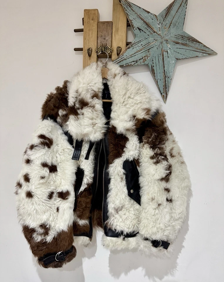 RARE Dsquared2 Fall 2018 Worn On The Runway Men's Fur Leather Bomber Coat Sz 48 - Image 3 of 4