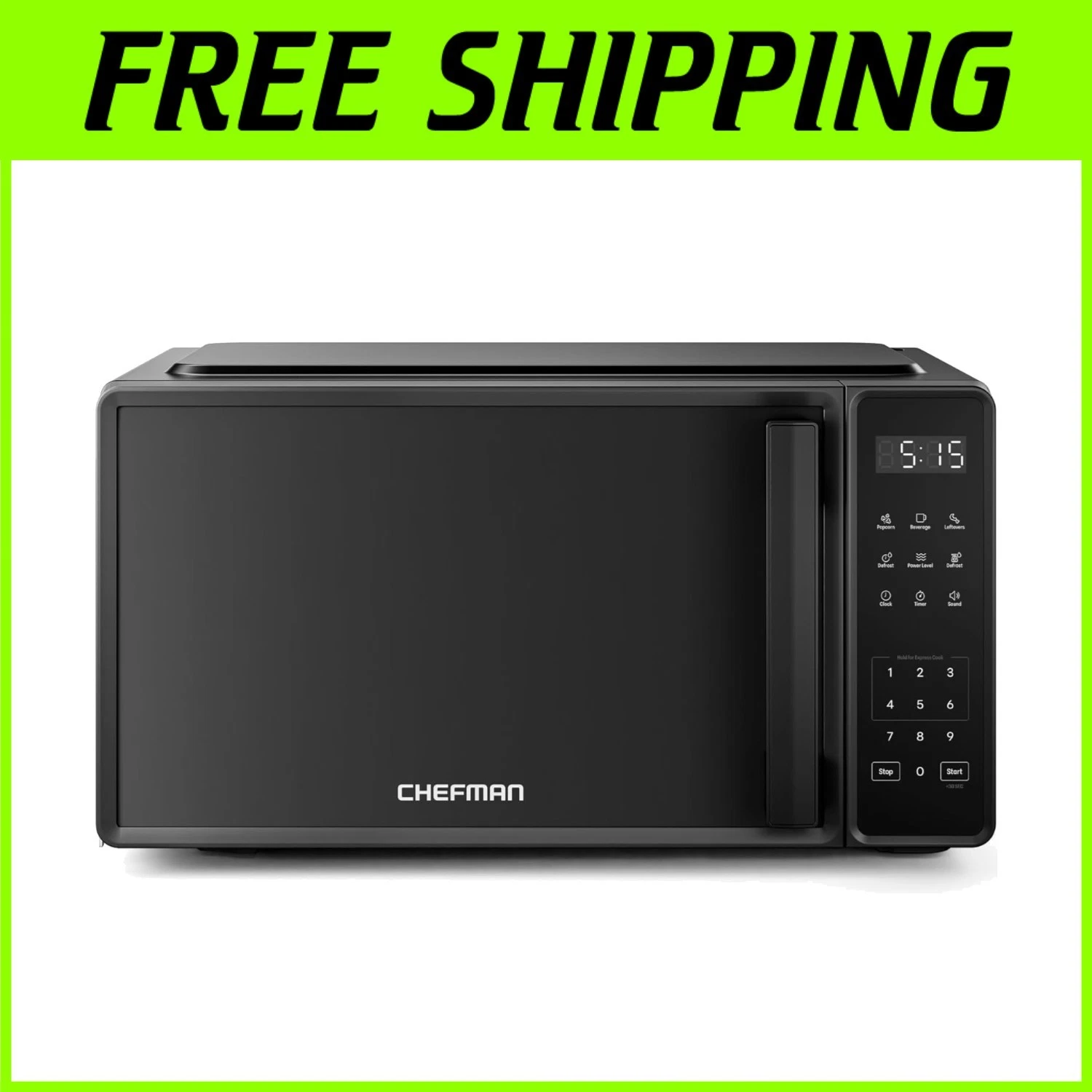 Space-Saving 700W Microwave - 6 Cooking Presets, Black