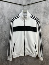 Adidas Originals White  Black Track Jacket Full Zip 3 Stripes Vintage Size XL