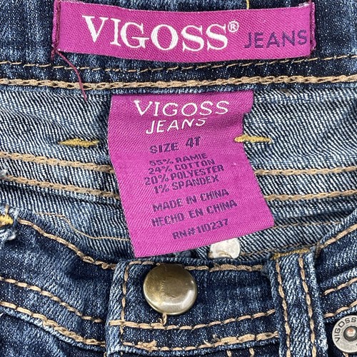 Vigoss 2 Pairs Shorts Girls 4T Denim Butterfly Embroidered Distressed Adjustable - Picture 5 of 9
