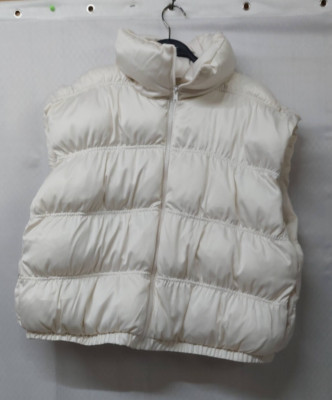 Wild Fable Puffer Jacket Women's Full Zip Sleeveless Pocket Size Large Off-White