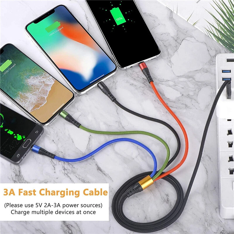 Câble de charge USB rapide 4 en 1 universel multifonction cordon de  chargeur de